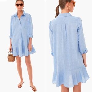 Tuckernuck Chambray Callahan Shirt Dress Flounce Hem